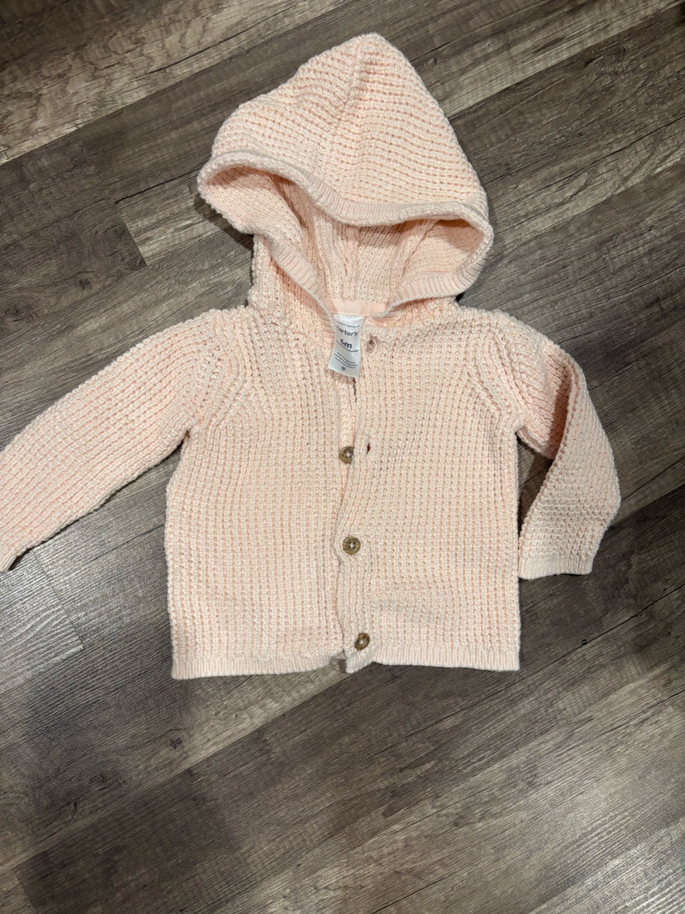 Carter's Peach Hooded Knit Cardigan